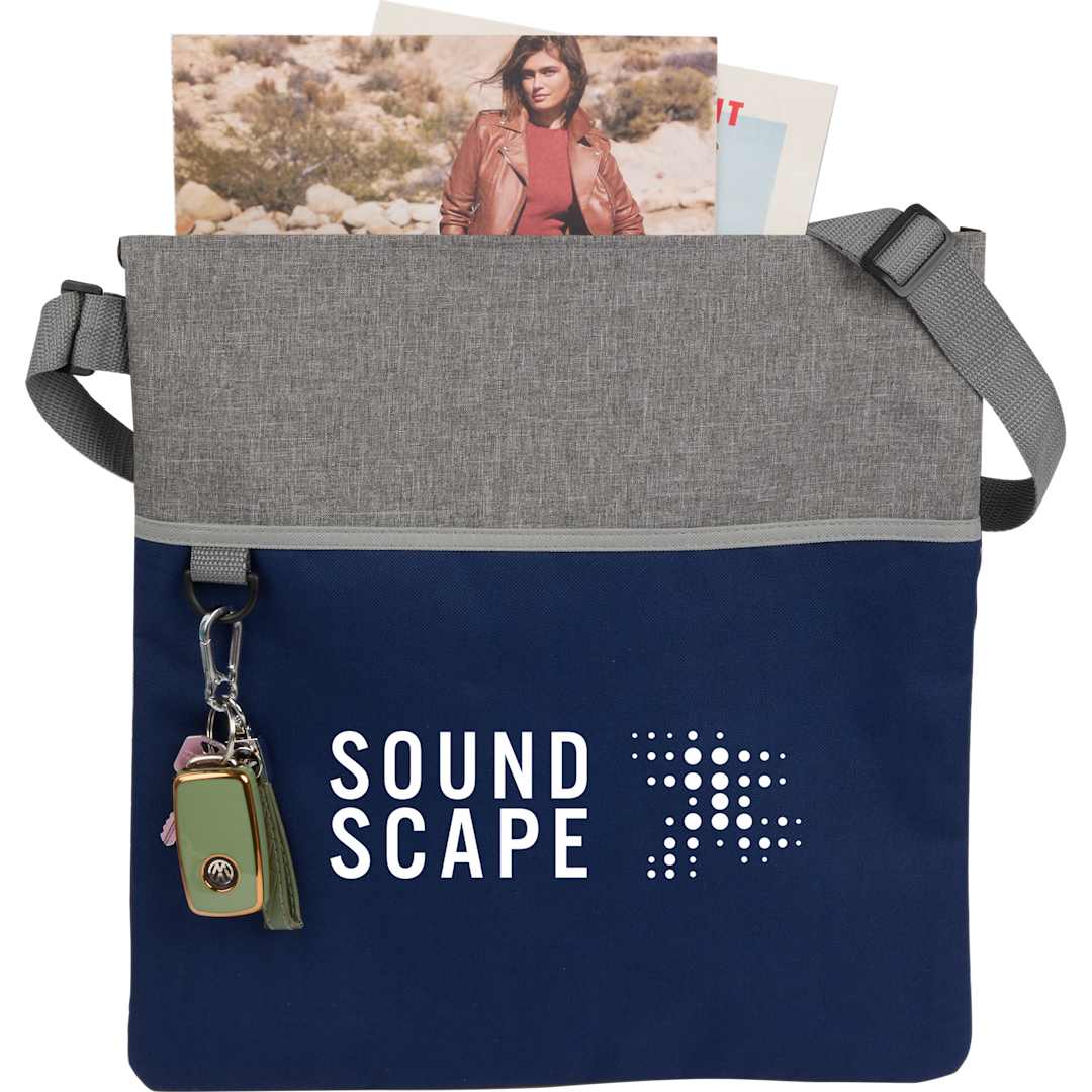 Double Heather RPET Crossbody Tote - SM-5224 Blue