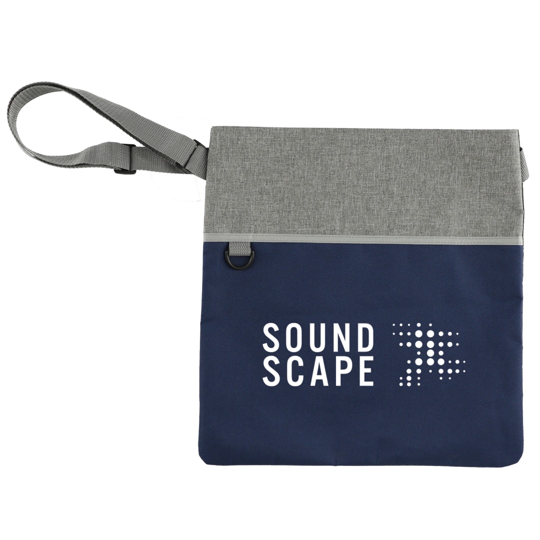 Double Heather RPET Crossbody Tote - SM-5224 Blue