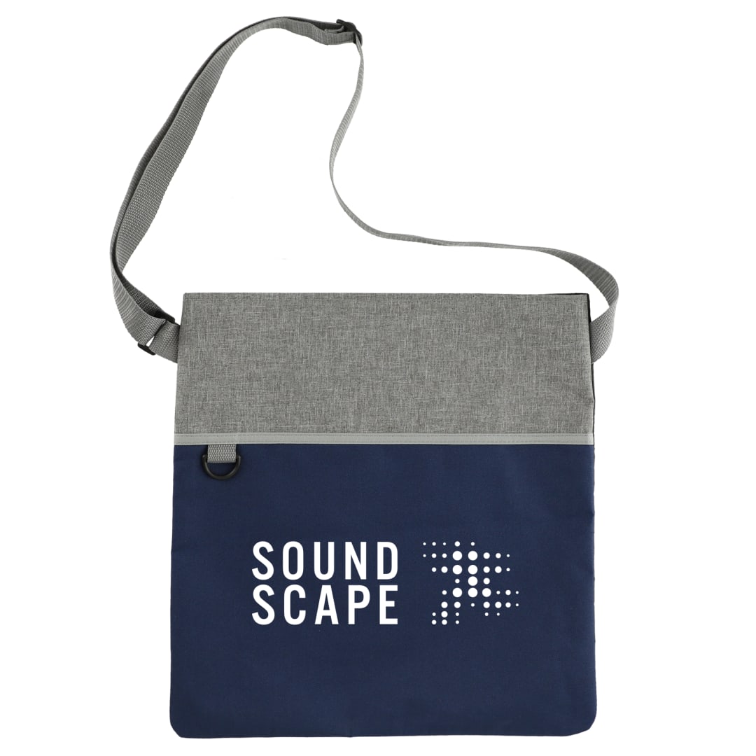 Double Heather RPET Crossbody Tote - SM-5224 Blue