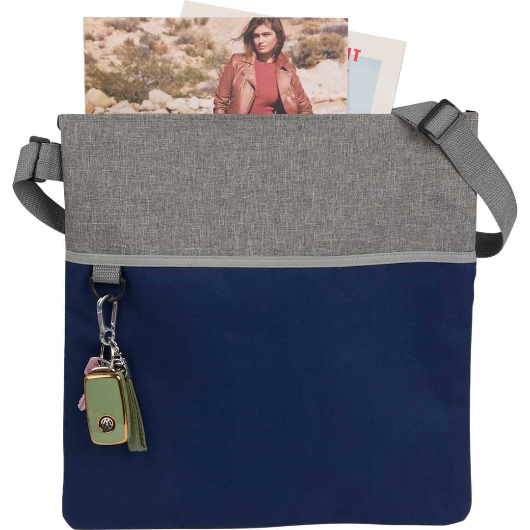Bullet Double Heather RPET Crossbody Tote - SM-5224 Blue