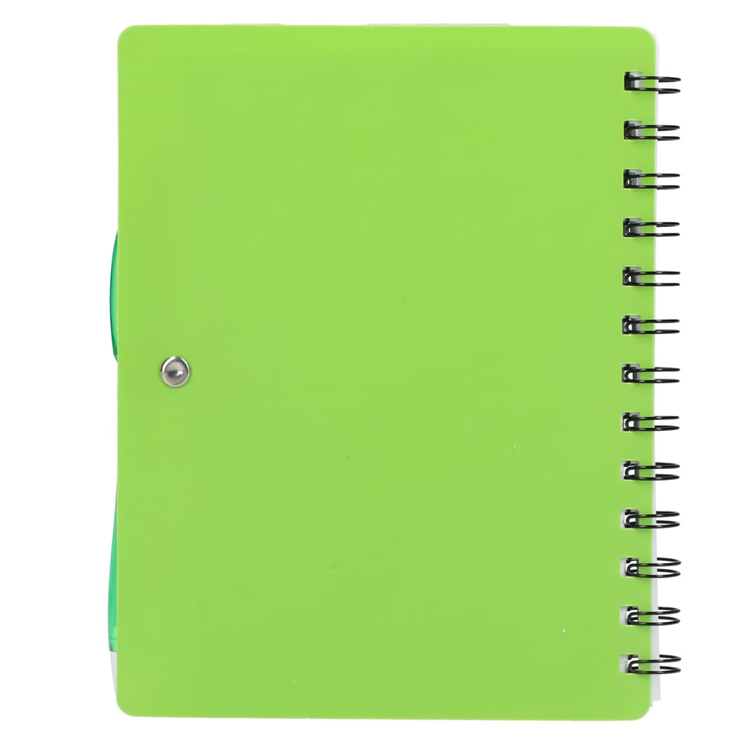 5&quot; x 7&quot; Recycled Dual Pocket Spiral Notebook w Pen - SM-5291 Green