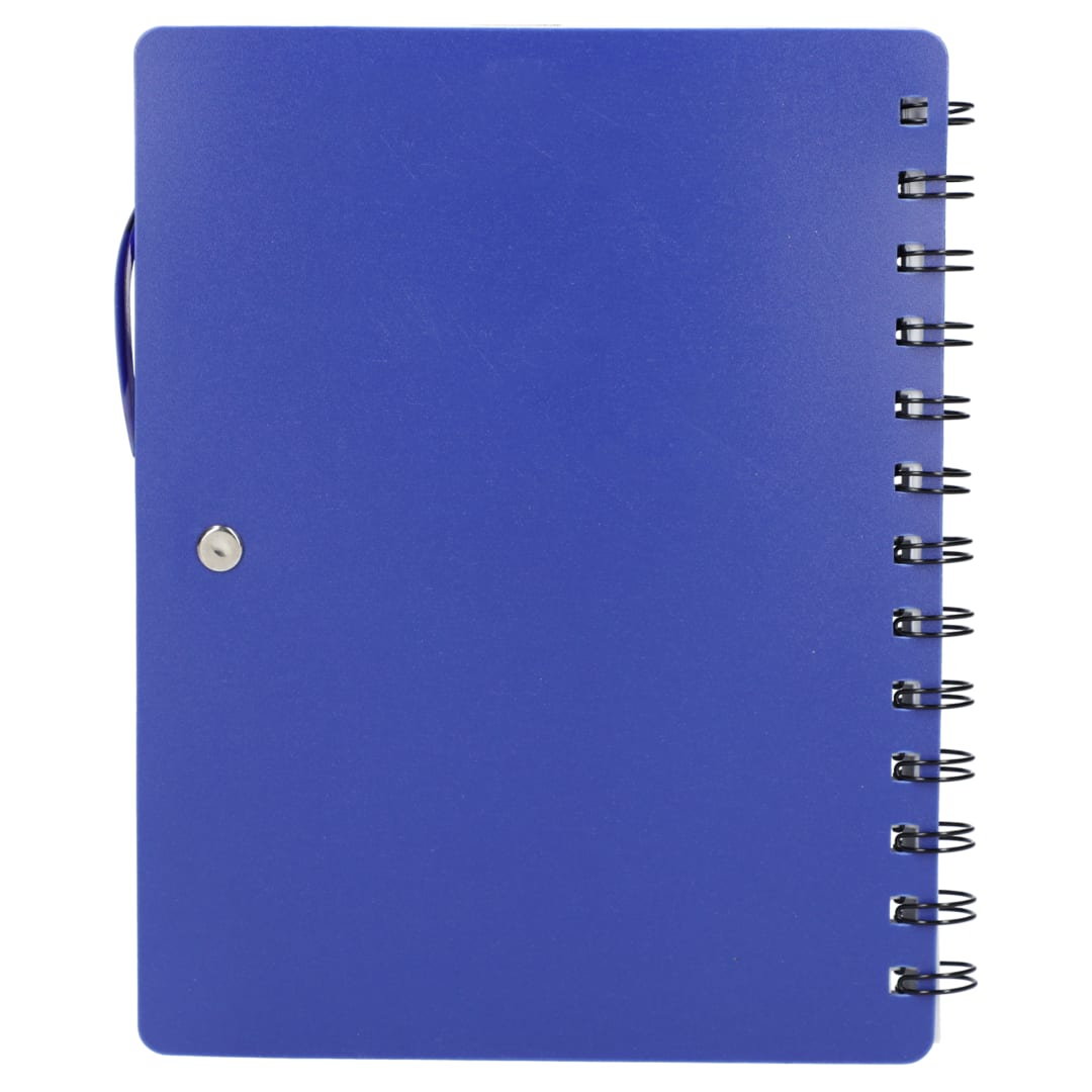 5&quot; x 7&quot; Recycled Dual Pocket Spiral Notebook w Pen - SM-5291 Purple