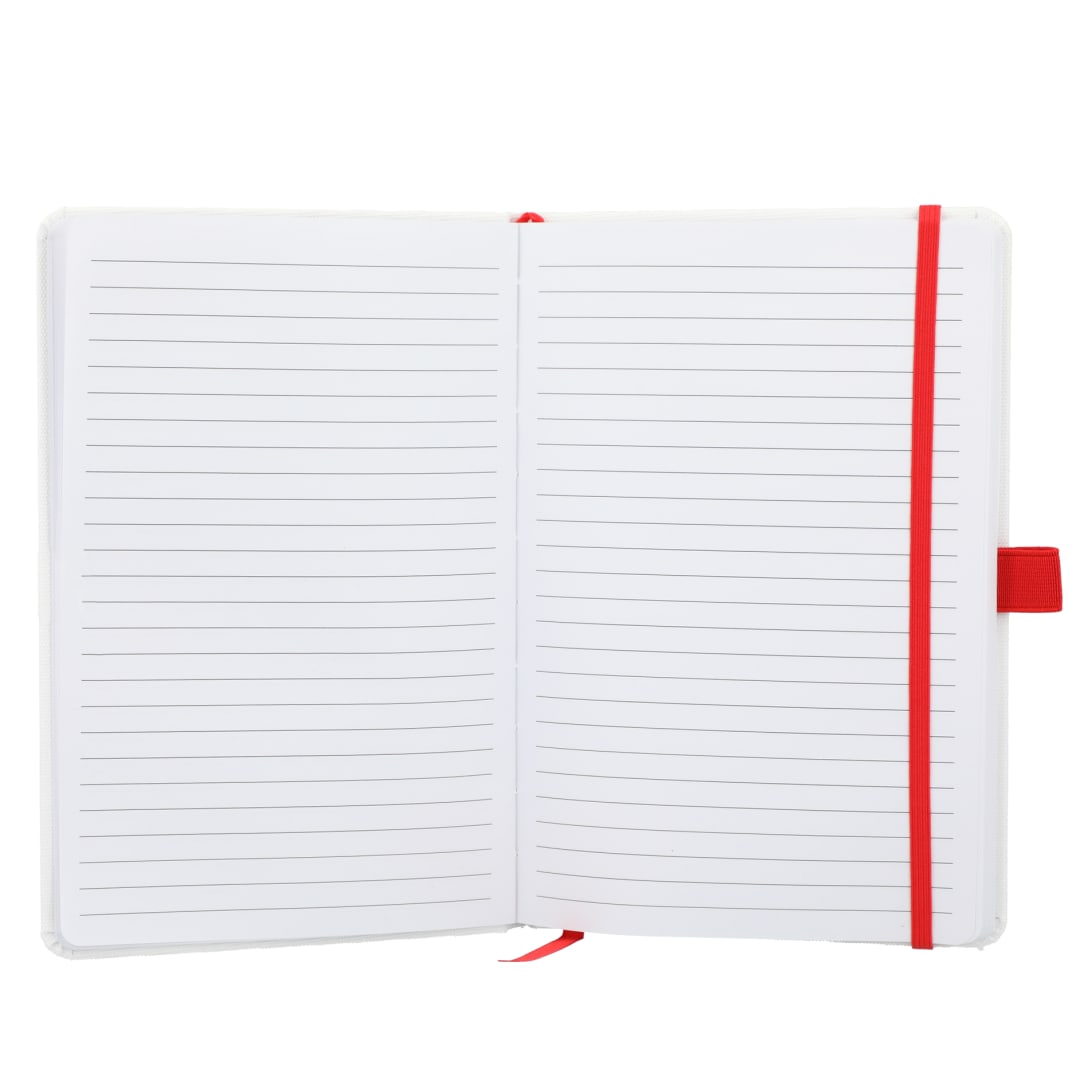 FSC&#174; Recycled 5.5 x 8.5 Bamboo Fiber Bound Noteboo - SM-5294 Red