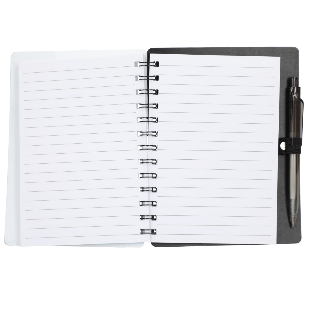 5&quot; x 7&quot; Recycled Pace Spiral Notebook w Pen - SM-5296 Black