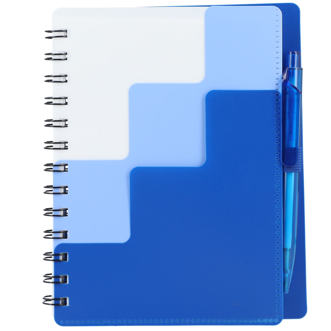 5&quot; x 7&quot; Recycled Pace Spiral Notebook w Pen - SM-5296 Blue