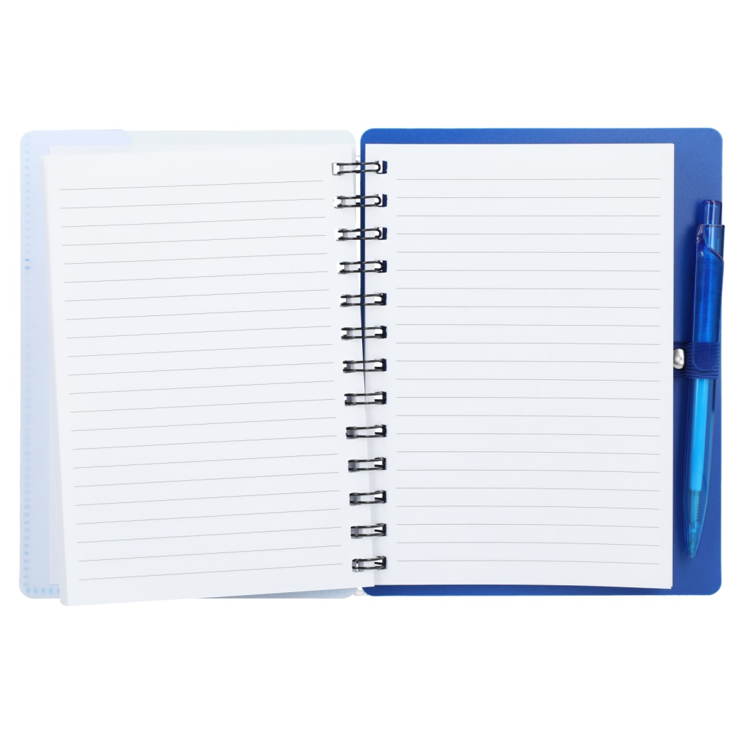 5&quot; x 7&quot; Recycled Pace Spiral Notebook w Pen - SM-5296 Blue