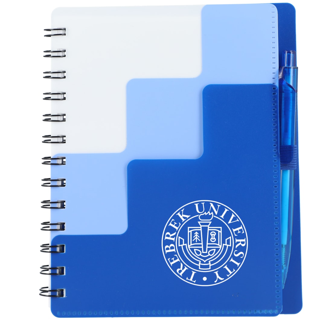 5&quot; x 7&quot; Recycled Pace Spiral Notebook w Pen - SM-5296 Blue