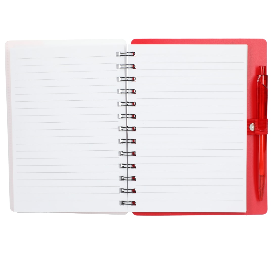 5&quot; x 7&quot; Recycled Pace Spiral Notebook w Pen - SM-5296 Red