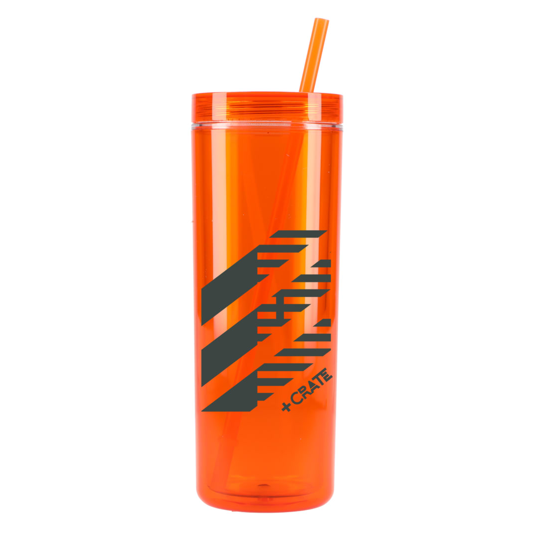 Chroma Recycled Acrylic Straw Tumbler 16oz - SM-6020 Orange