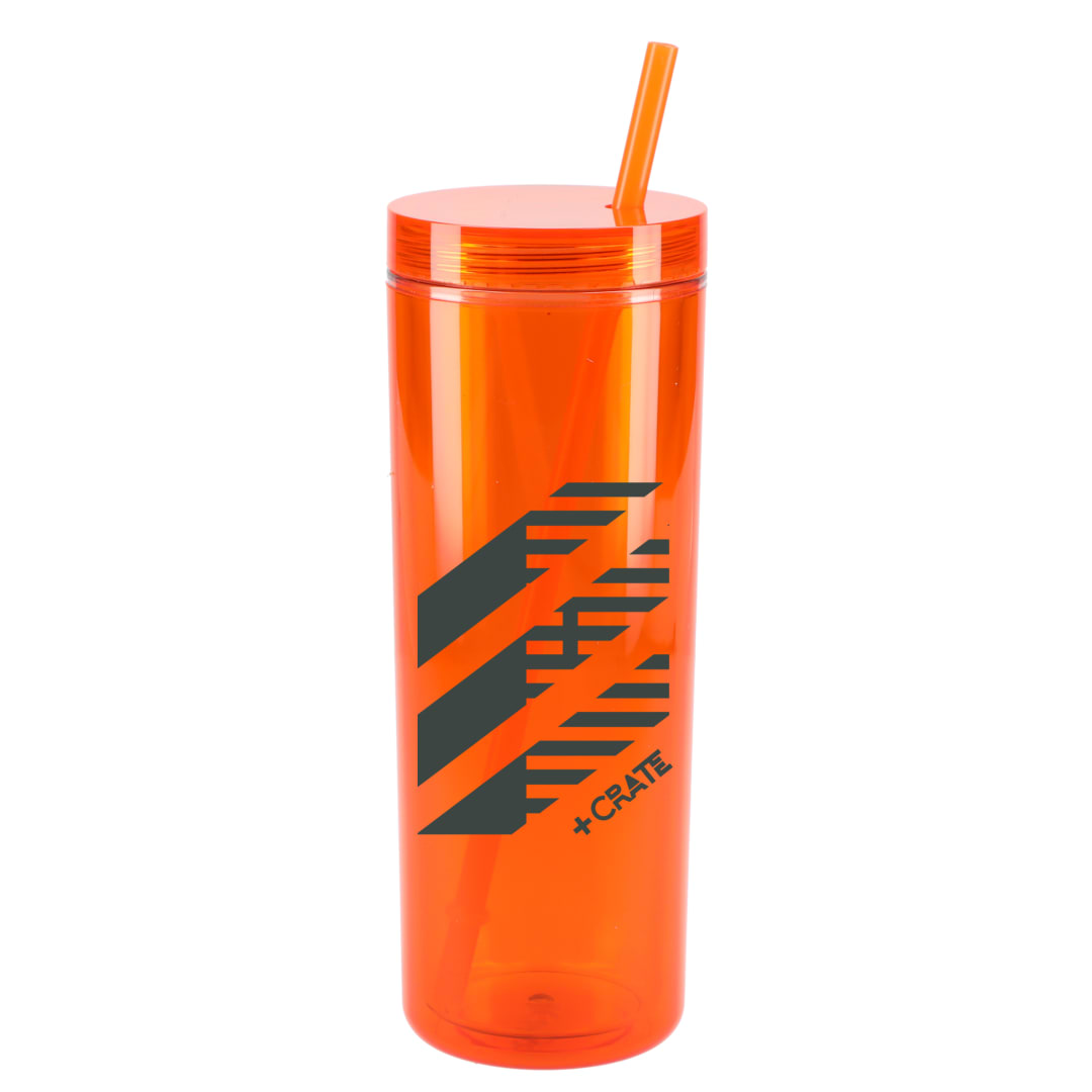 Chroma Recycled Acrylic Straw Tumbler 16oz - SM-6020 Orange