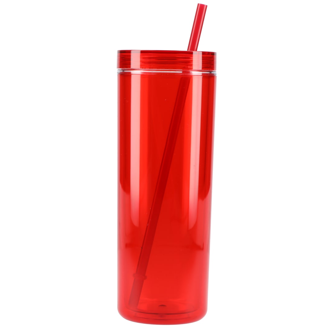 Chroma Recycled Acrylic Straw Tumbler 16oz - SM-6020 Red