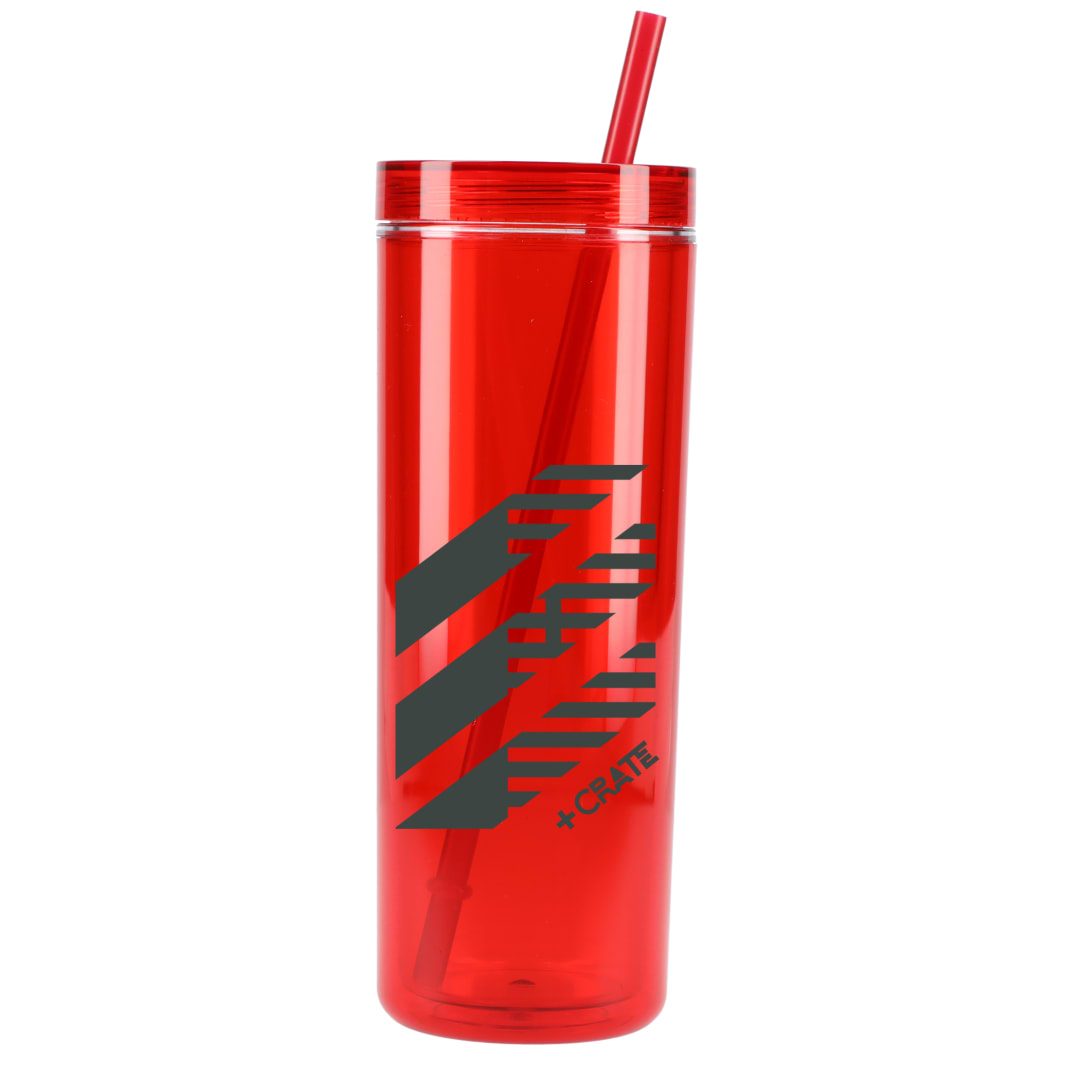 Chroma Recycled Acrylic Straw Tumbler 16oz - SM-6020 Red