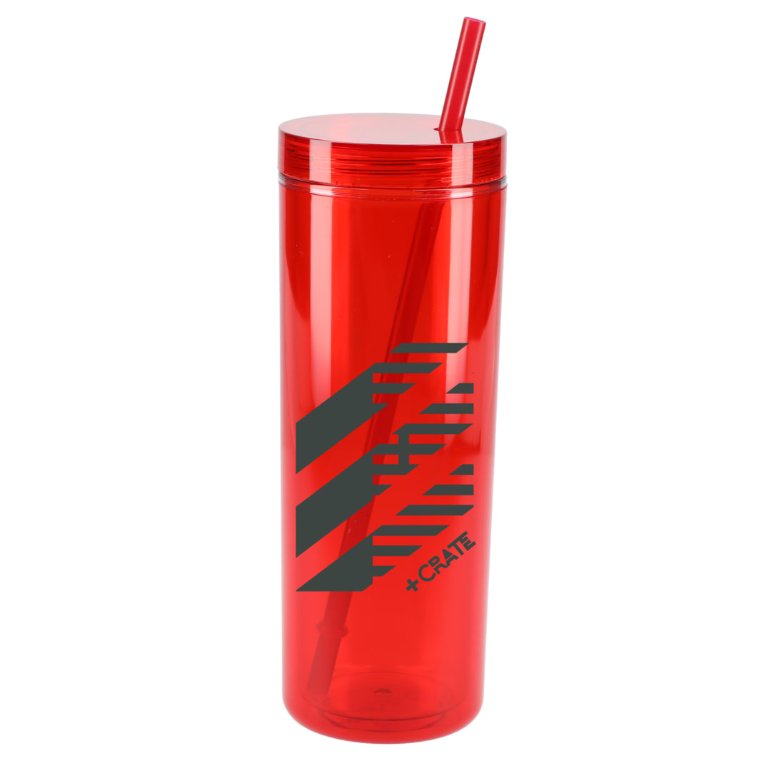 Chroma Recycled Acrylic Straw Tumbler 16oz - SM-6020 Red