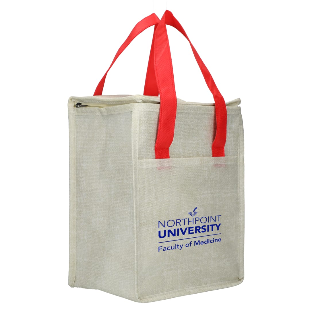 Ares Recycled Non-Woven 12 Can Cooler - SM-7941 Red