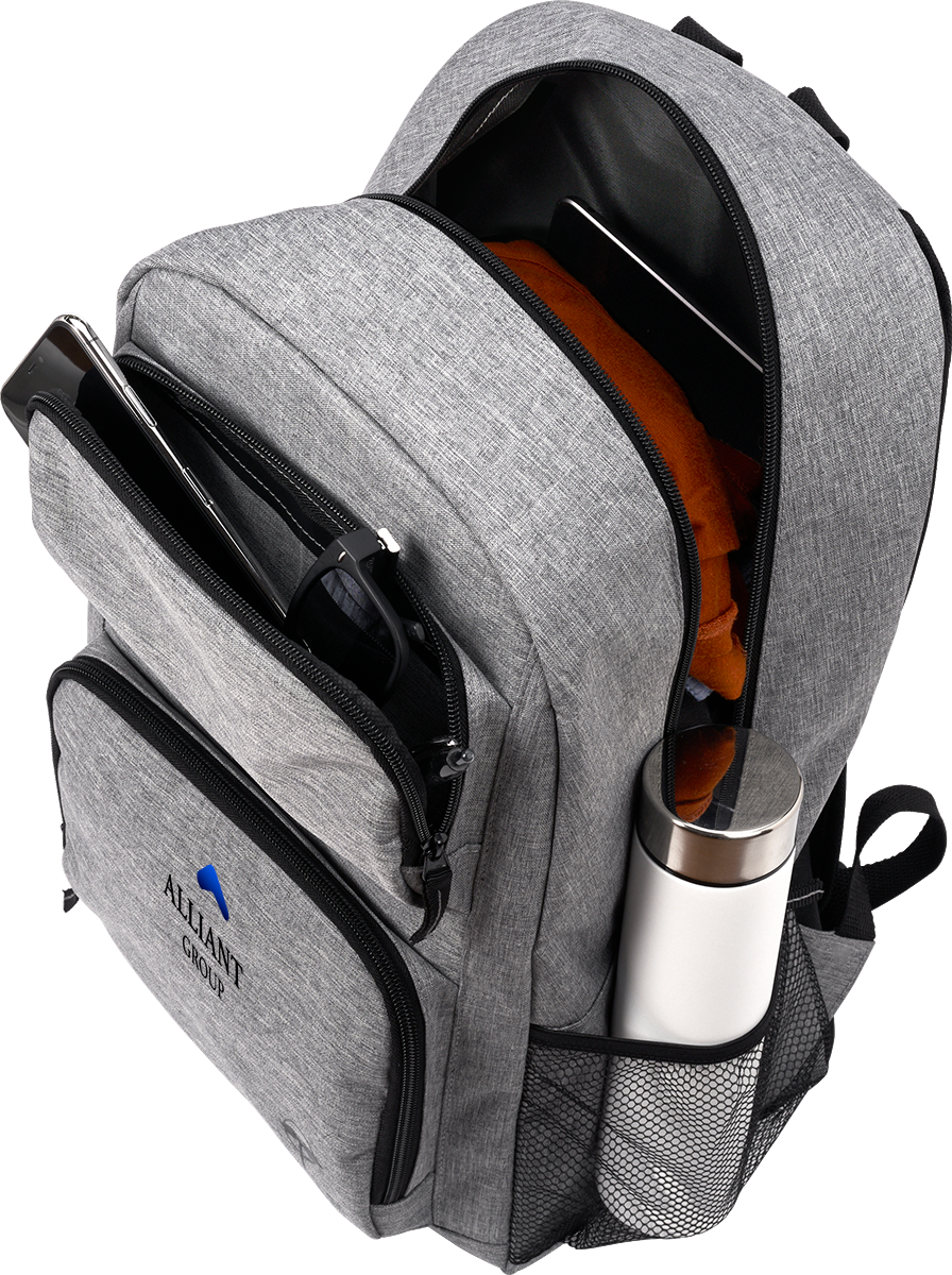 EarthTrendz EarthTrendz™ 26L rPET Whitewater Laptop Backpack - BG377 Gray