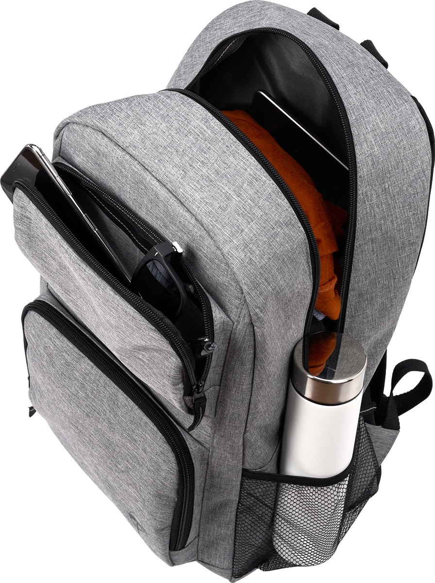 EarthTrendz EarthTrendz™ 26L rPET Whitewater Laptop Backpack - BG377 Gray