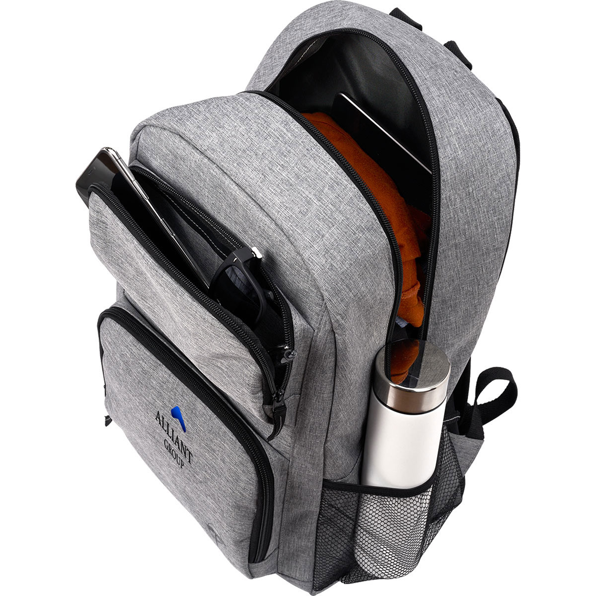 EarthTrendz EarthTrendz™ 26L rPET Whitewater Laptop Backpack - BG377 Gray