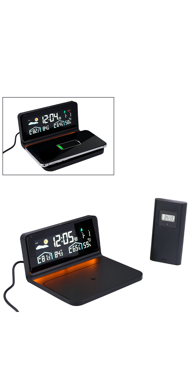 Digital Weather Station and Wireless Charger - DC36 Black