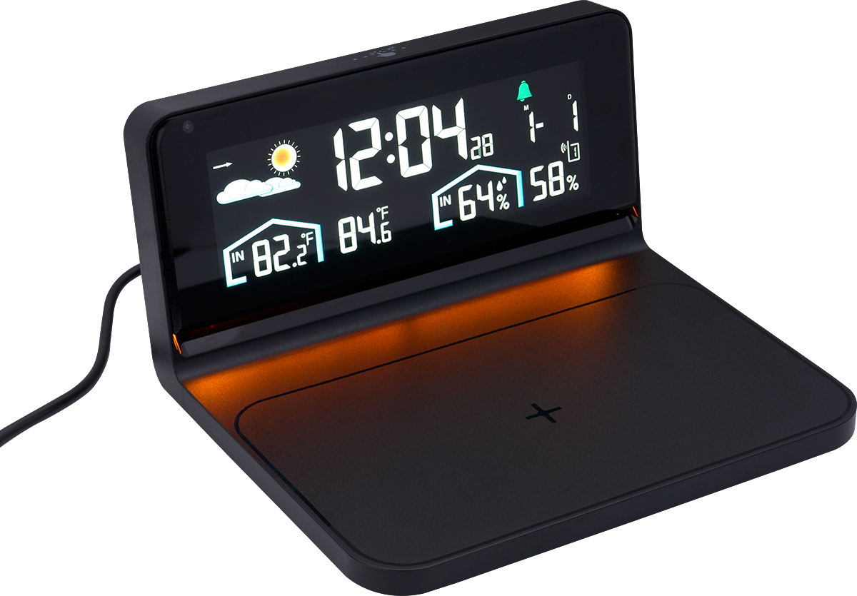 Digital Weather Station and Wireless Charger - DC36 Black