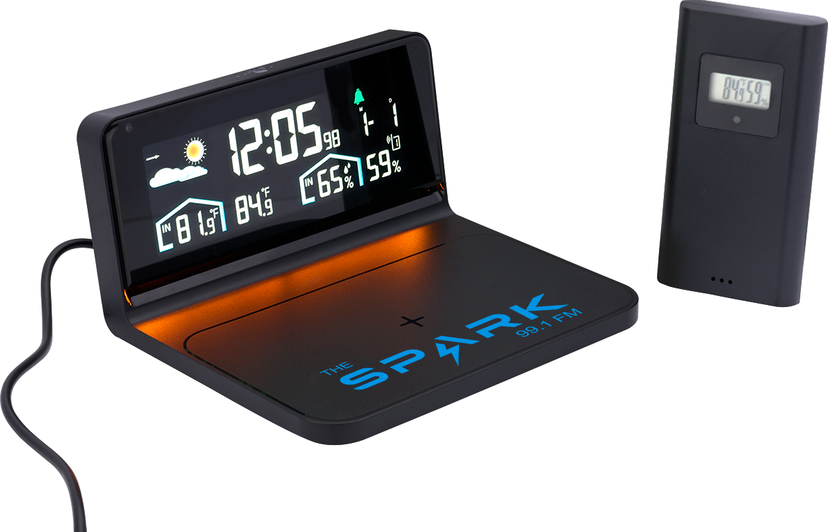 Digital Weather Station and Wireless Charger - DC36 Black