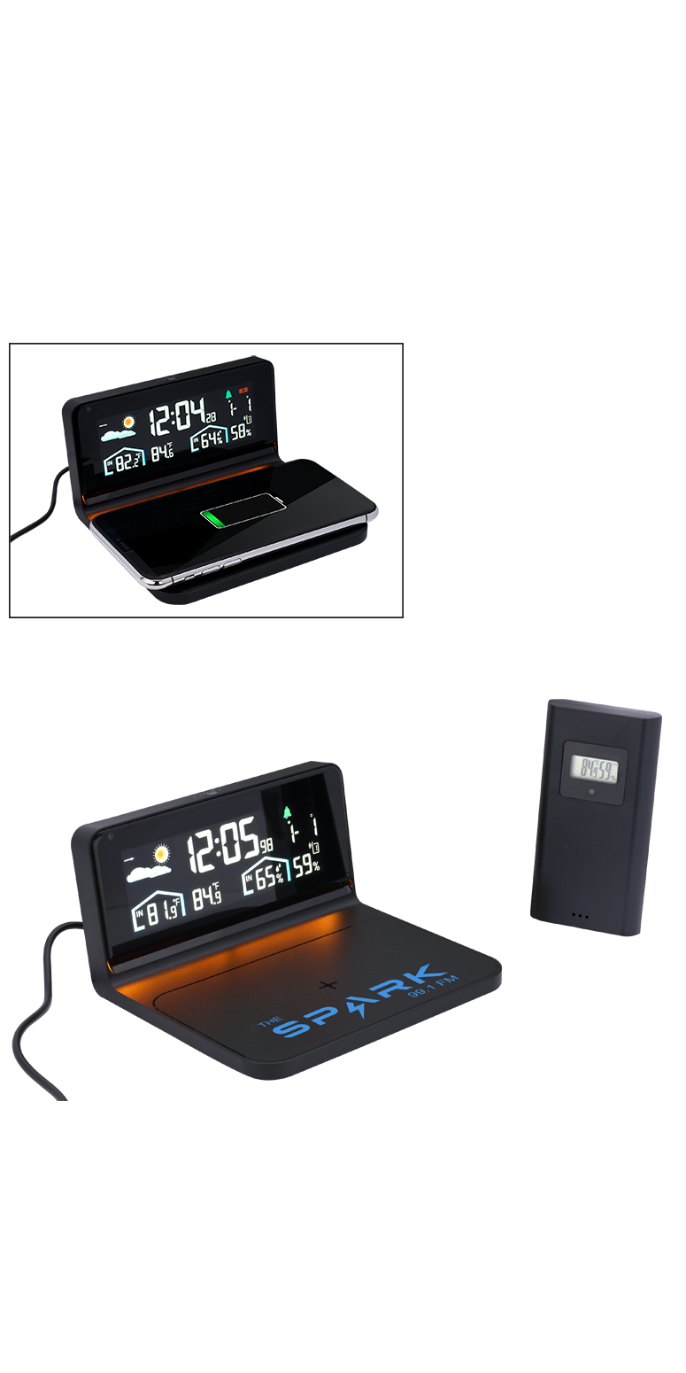 Digital Weather Station and Wireless Charger - DC36 Black