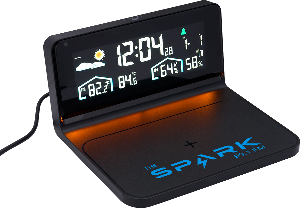 Digital Weather Station and Wireless Charger - DC36 Black