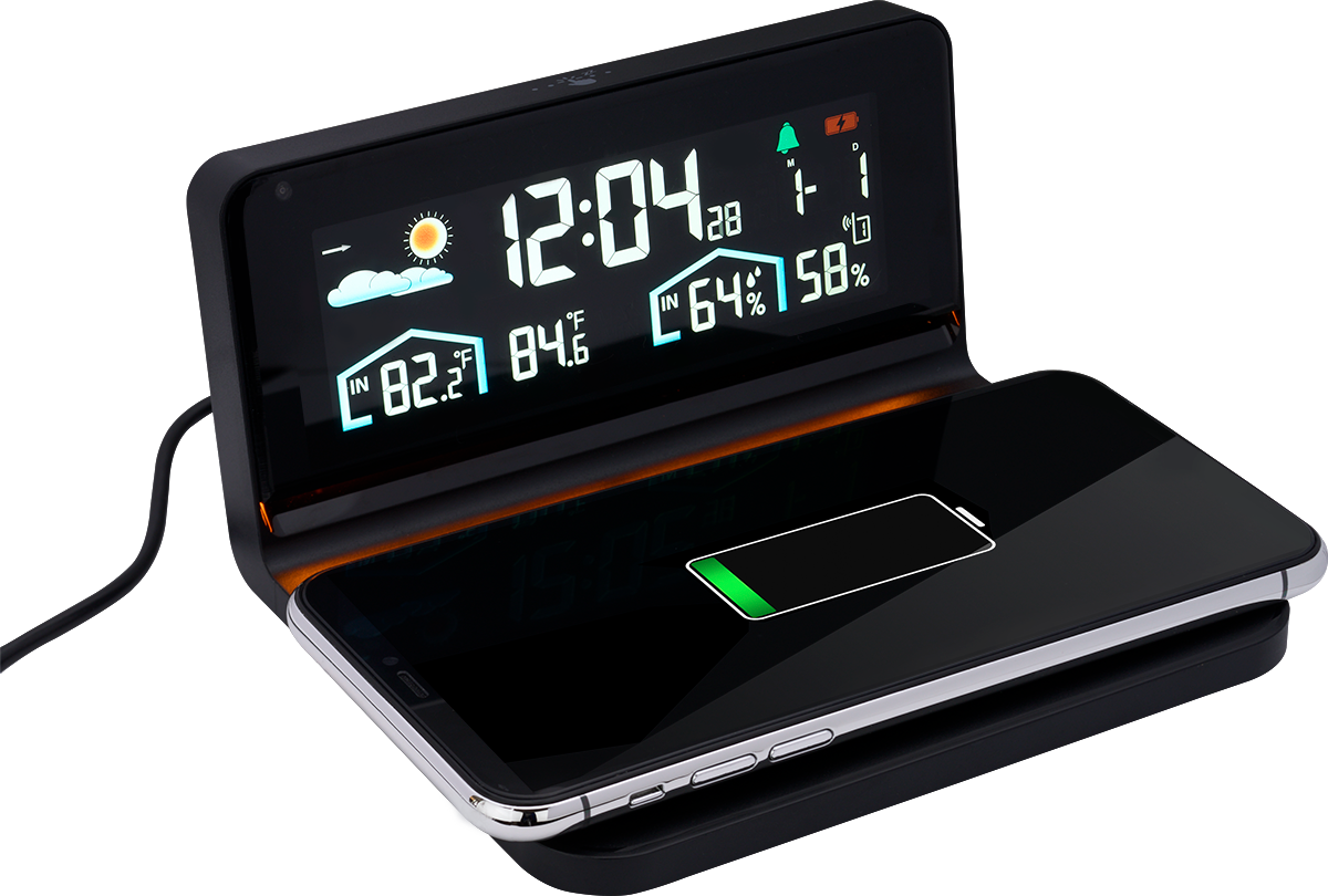 Digital Weather Station and Wireless Charger - DC36 Black