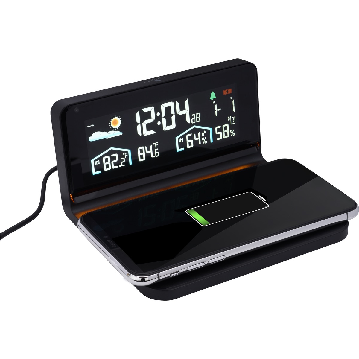 Digital Weather Station and Wireless Charger - DC36 Black