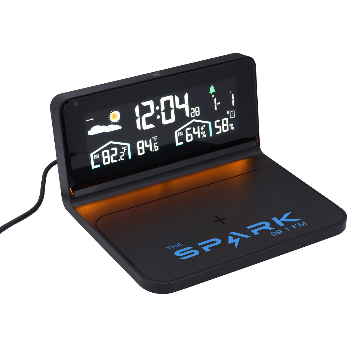 Digital Weather Station and Wireless Charger - DC36 Black