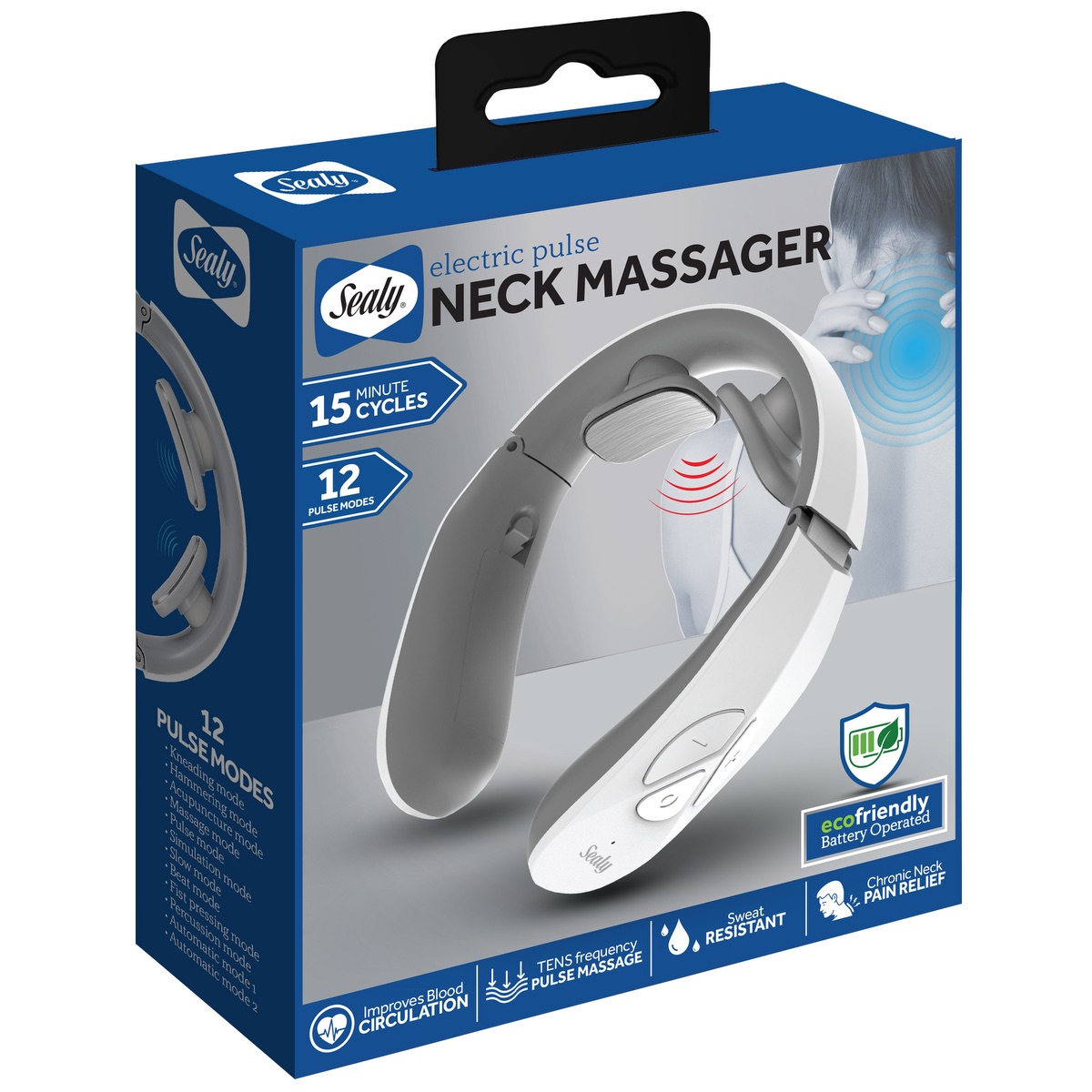 Sealy Sealy® Electric Pulse Neck Massager - EBY12 White