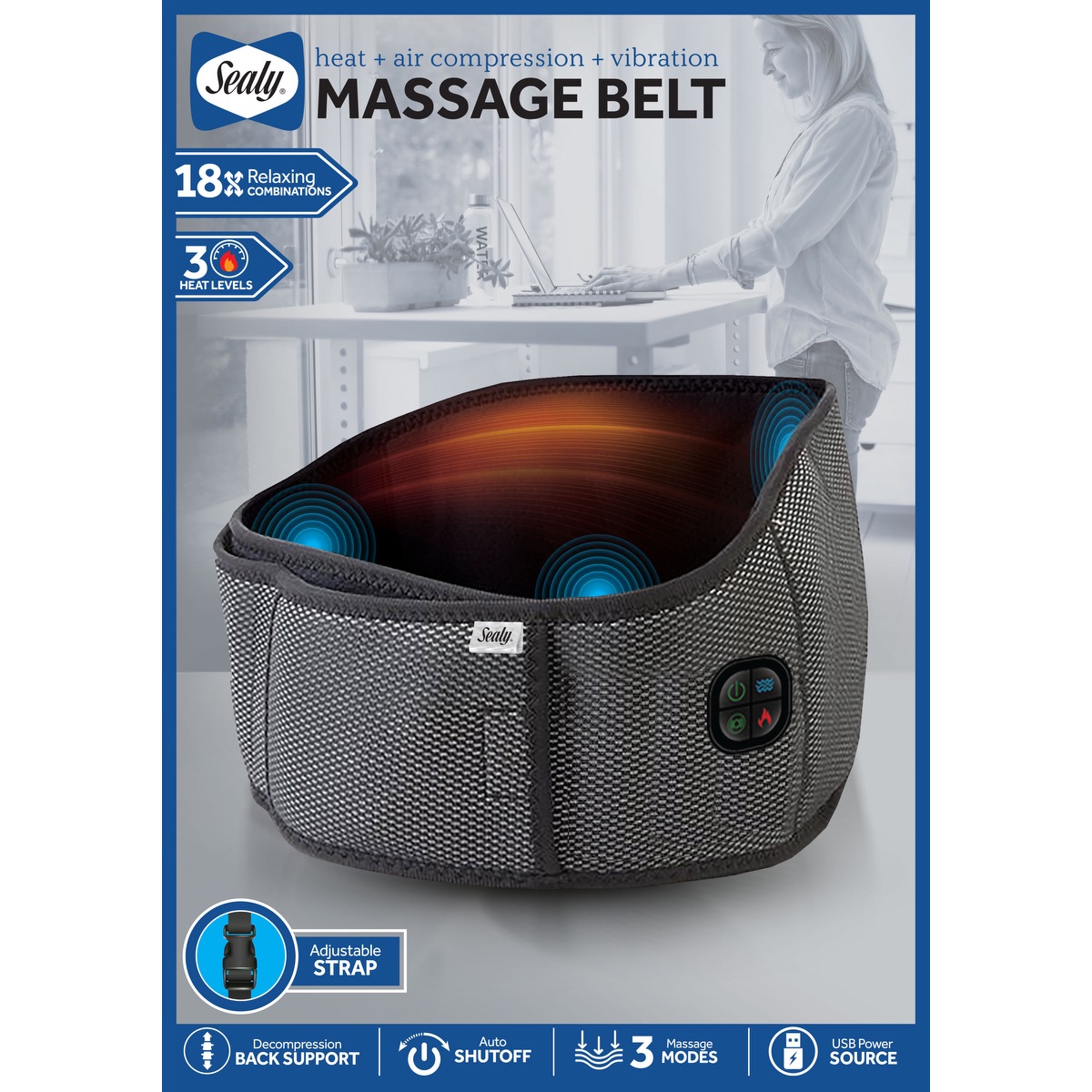 Sealy Sealy® Massage Belt - EBY13 Gray