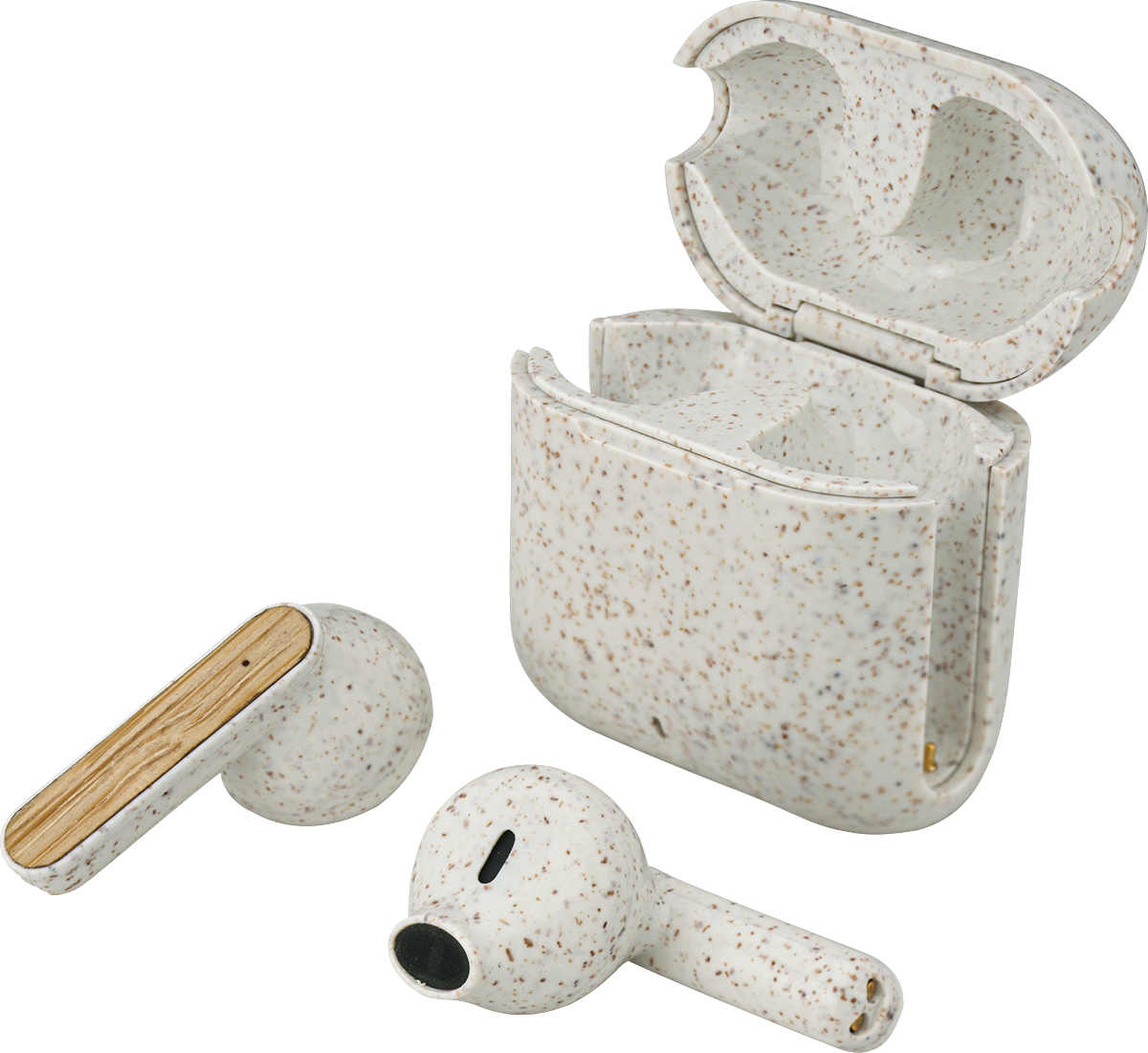 EarthTrendz EarthTrendz™ Wheat Straw & Bamboo Earbuds & Case - EL210 White