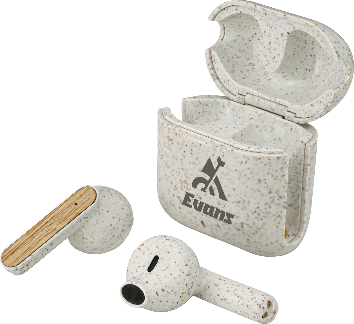 EarthTrendz EarthTrendz™ Wheat Straw & Bamboo Earbuds & Case - EL210 White