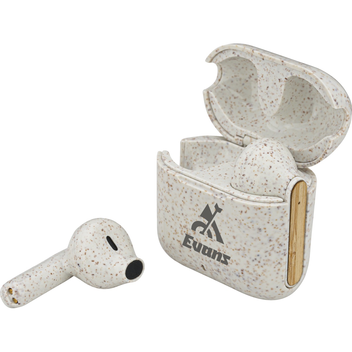 EarthTrendz EarthTrendz™ Wheat Straw & Bamboo Earbuds & Case - EL210 white