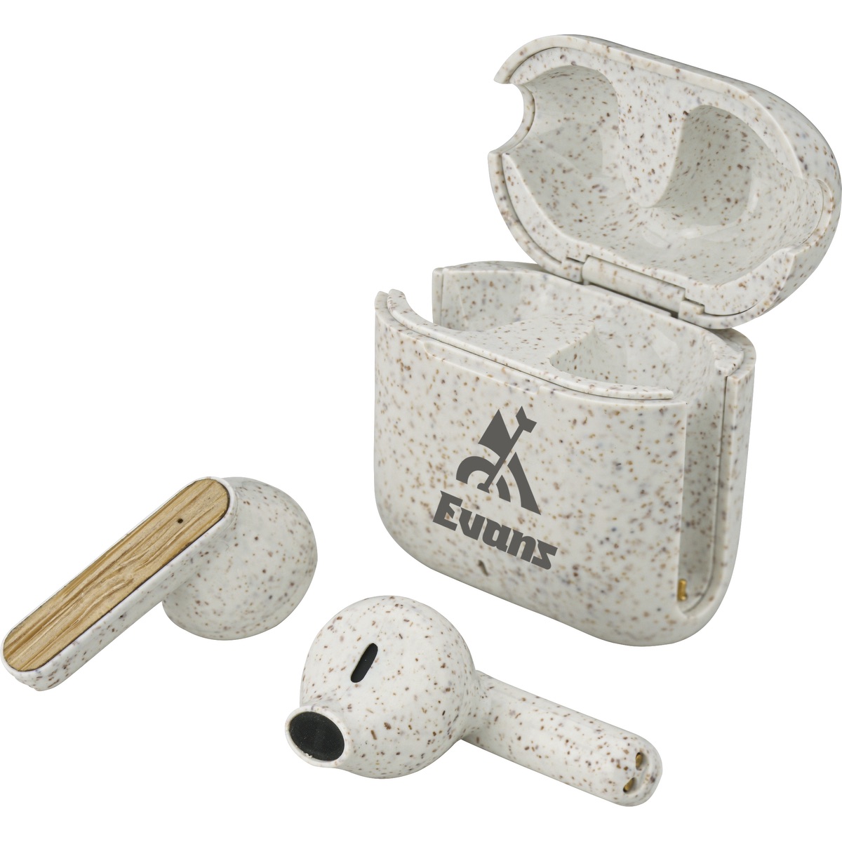 EarthTrendz EarthTrendz™ Wheat Straw & Bamboo Earbuds & Case - EL210 White