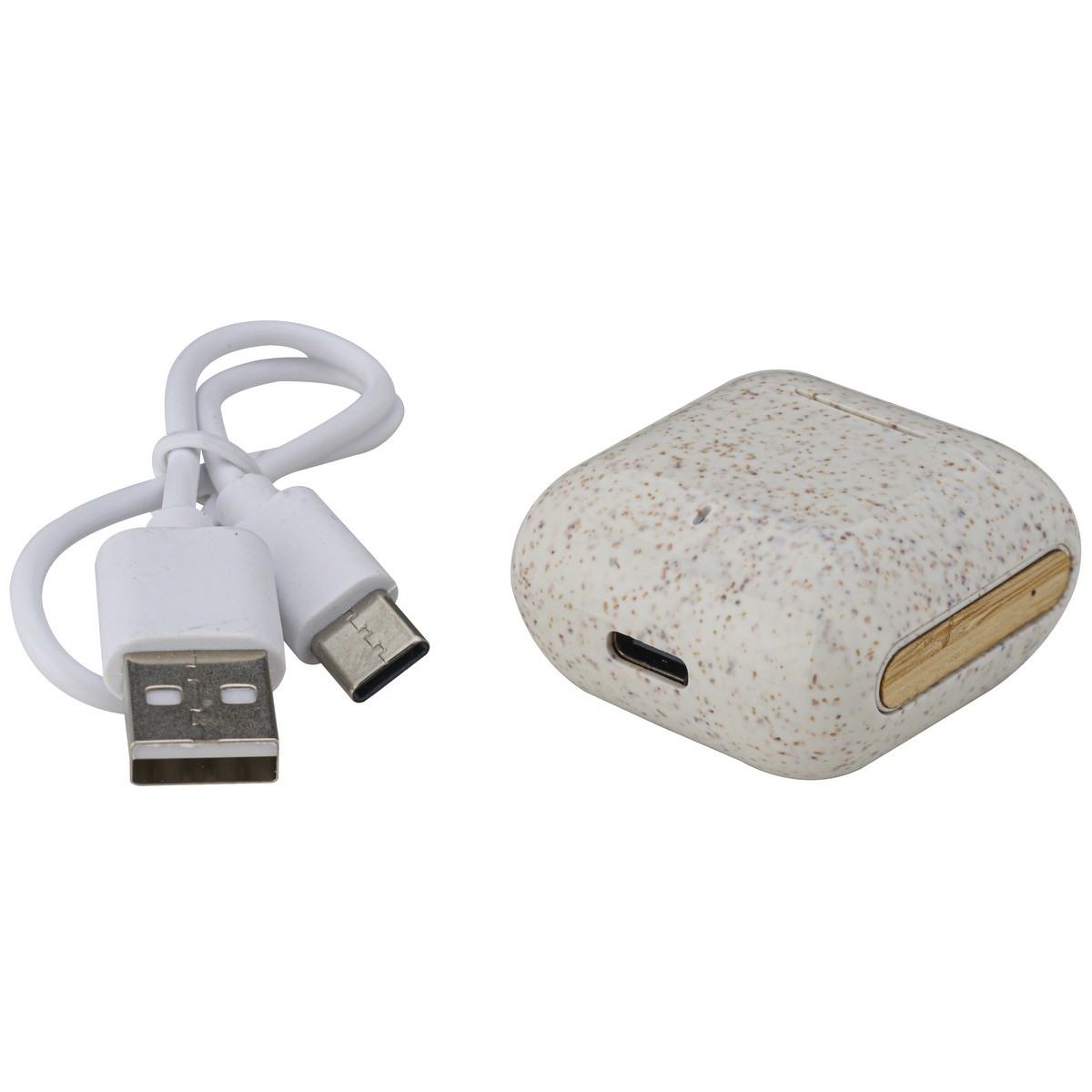 EarthTrendz EarthTrendz™ Wheat Straw & Bamboo Earbuds & Case - EL210 White