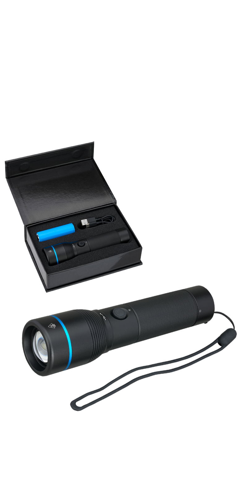 Urban Peak® Rechargeable 20W Crosshatch Flashlight - FL208 Black