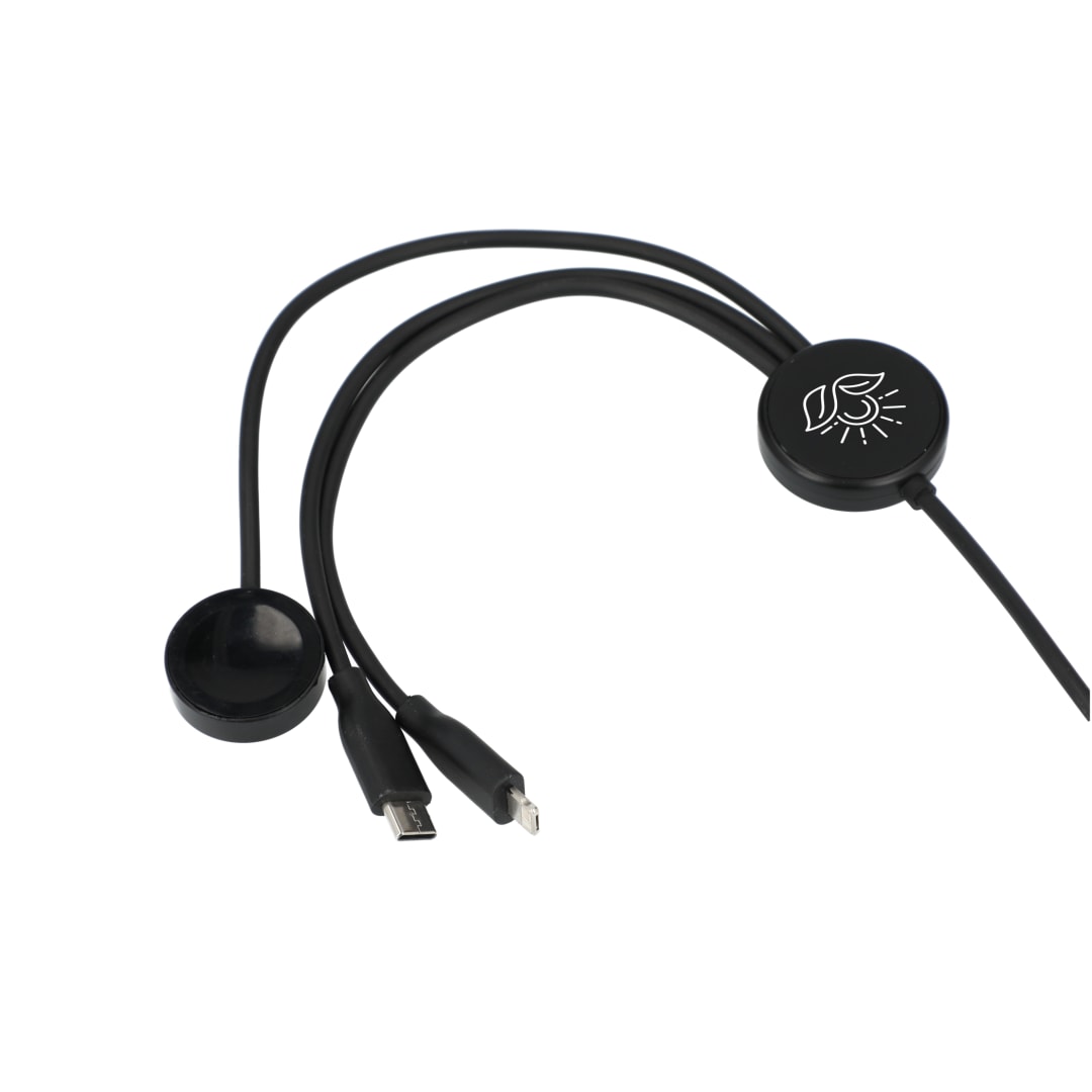 5-in-1 Long Charging Cables with iWatch Charger - 7143-65 Black