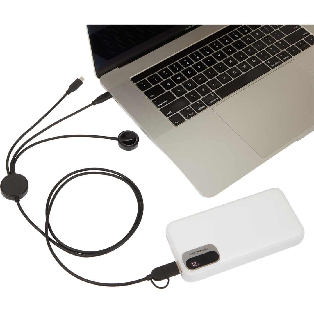 5-in-1 Long Charging Cables with iWatch Charger - 7143-65 Black