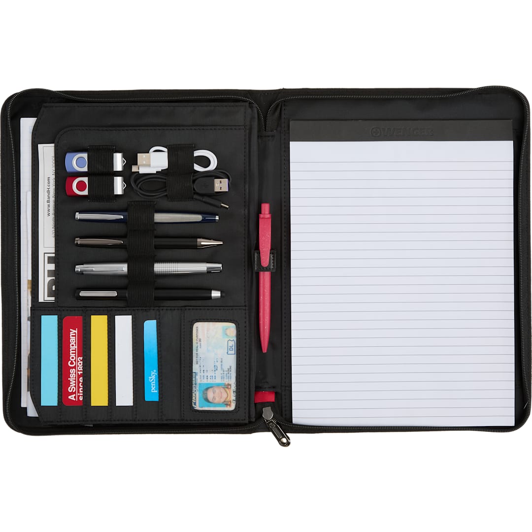 Wenger Wenger Recycled Zippered Padfolio - 9355-18 Black