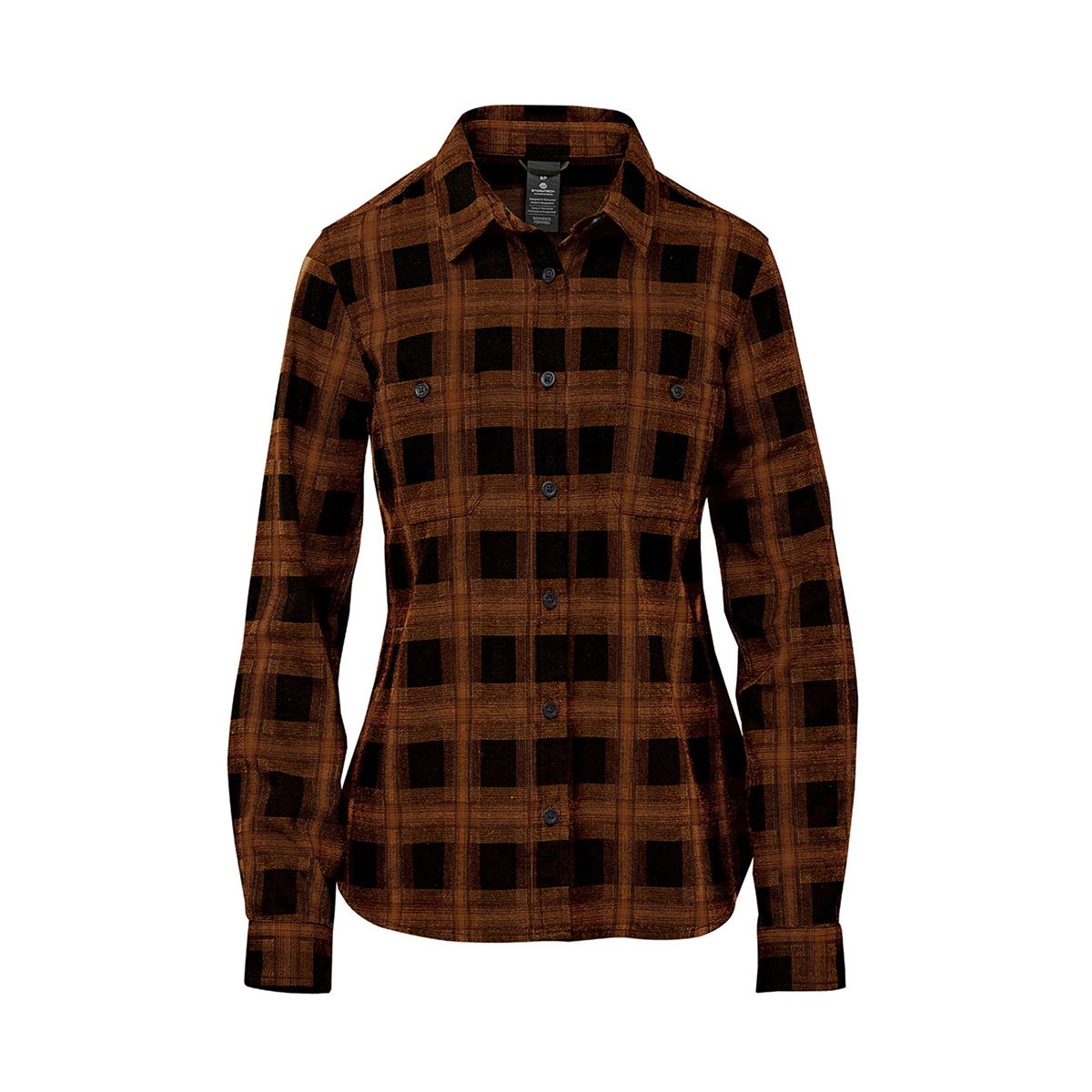 Stormtech Stormtech Women's Chesapeake L/S Shirt - CSL-2W BLACK- CAMEL PLAID