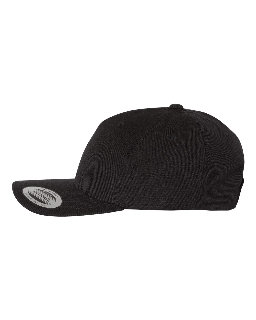 YP Classics Premium Five-Panel Curved Bill Snapback Cap - 5789M Black