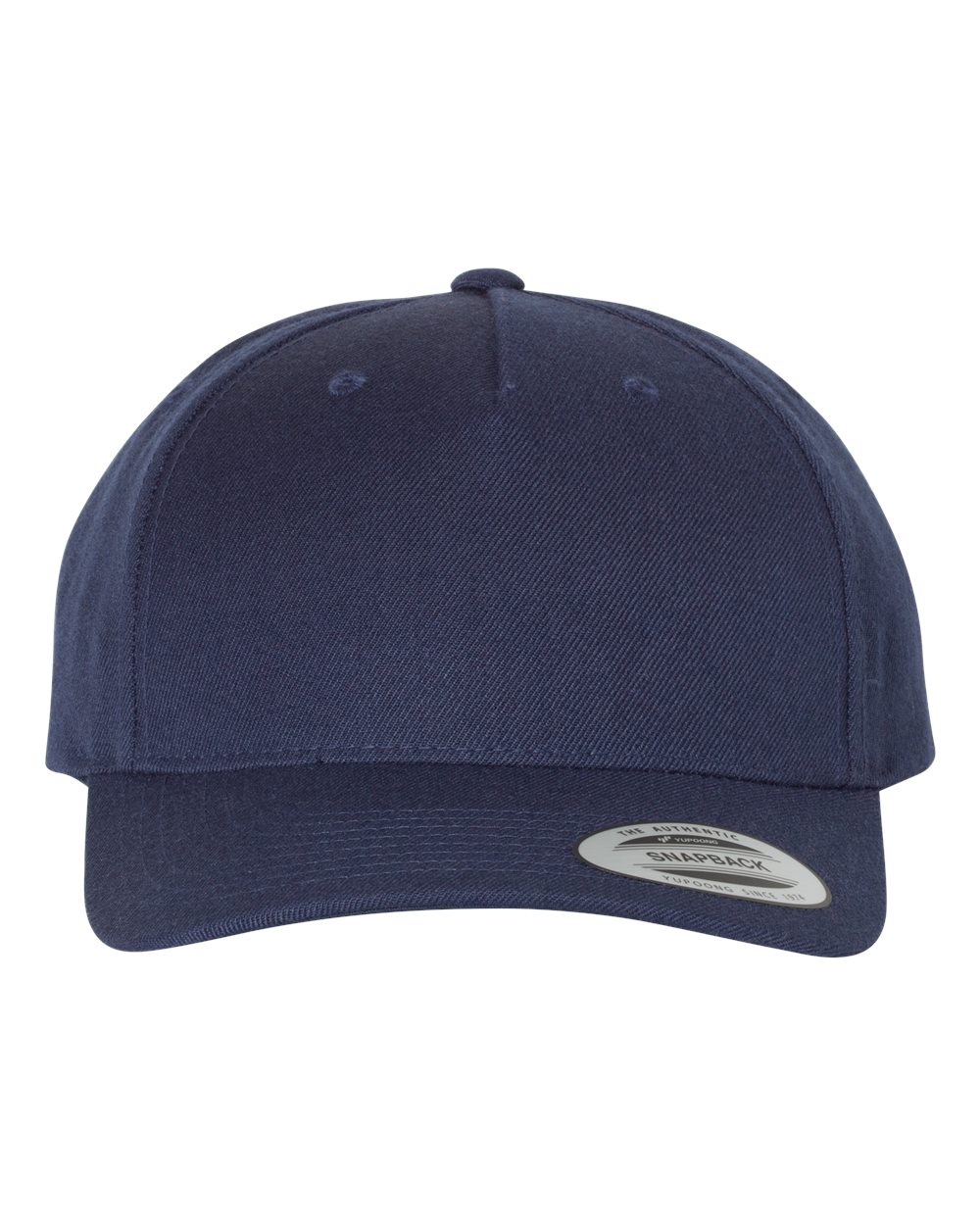 YP Classics Premium Five-Panel Curved Bill Snapback Cap - 5789M Navy