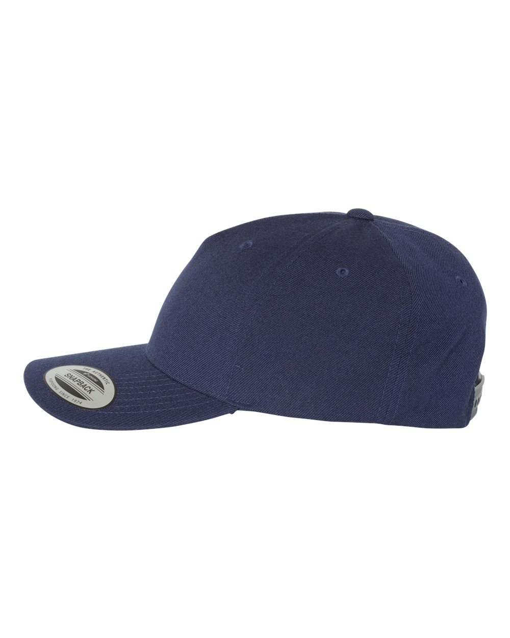 YP Classics Premium Five-Panel Curved Bill Snapback Cap - 5789M Navy