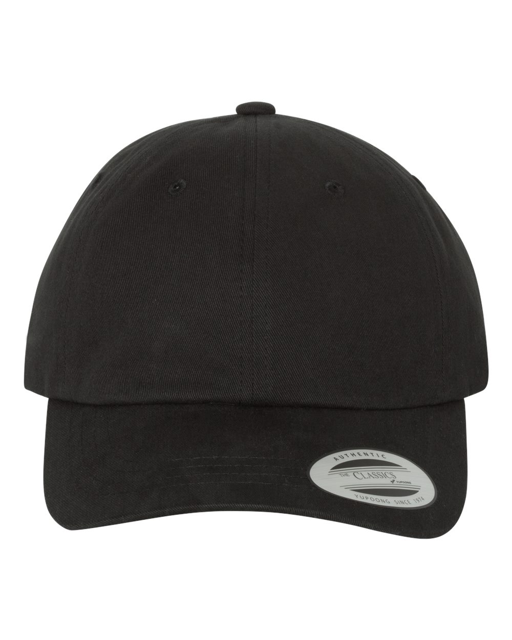 YP Classics Peached Cotton Twill Dad Hat - 6245PT Black