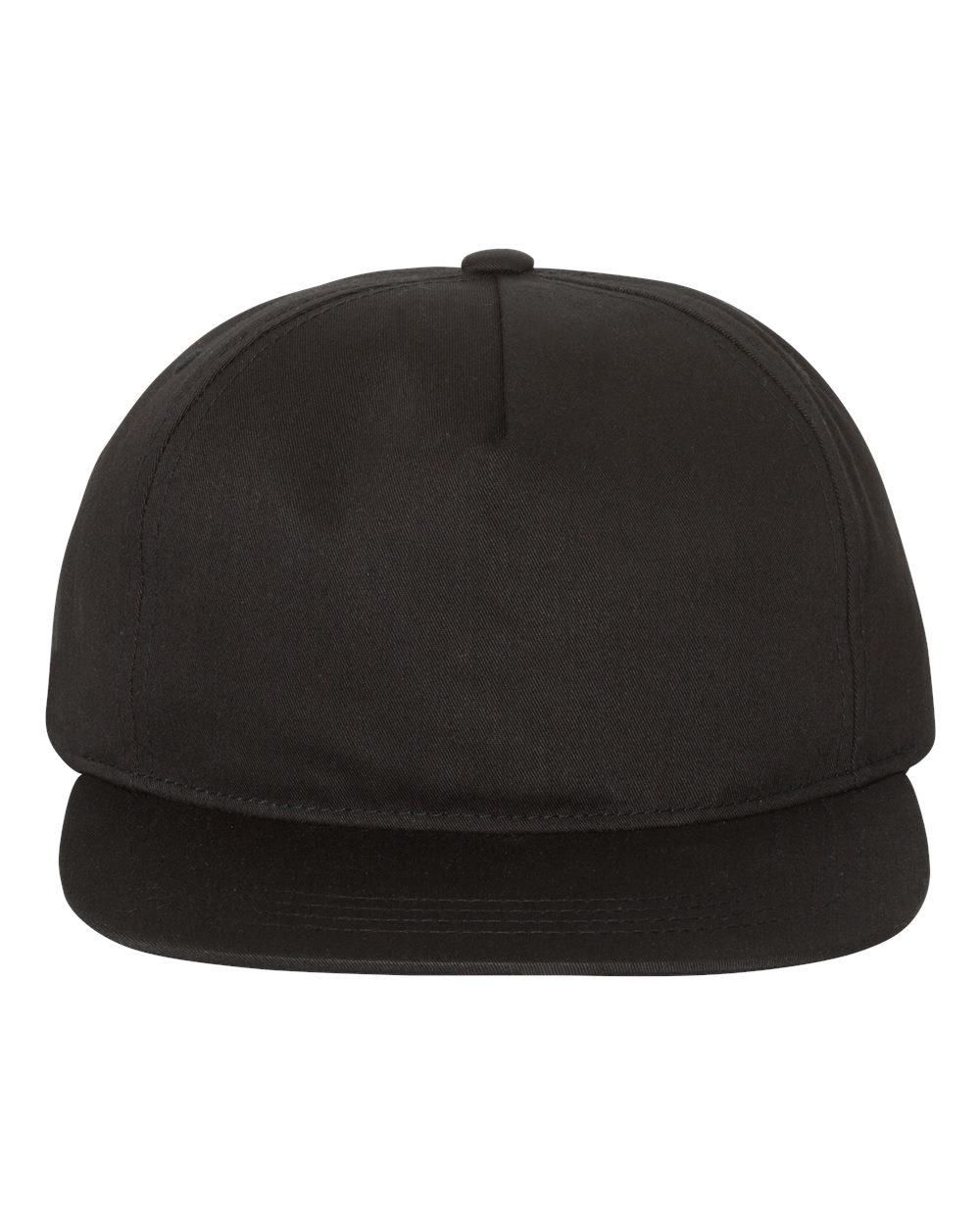 YP Classics Lightly-Structured Five-Panel Snapback Cap - 6502 Black