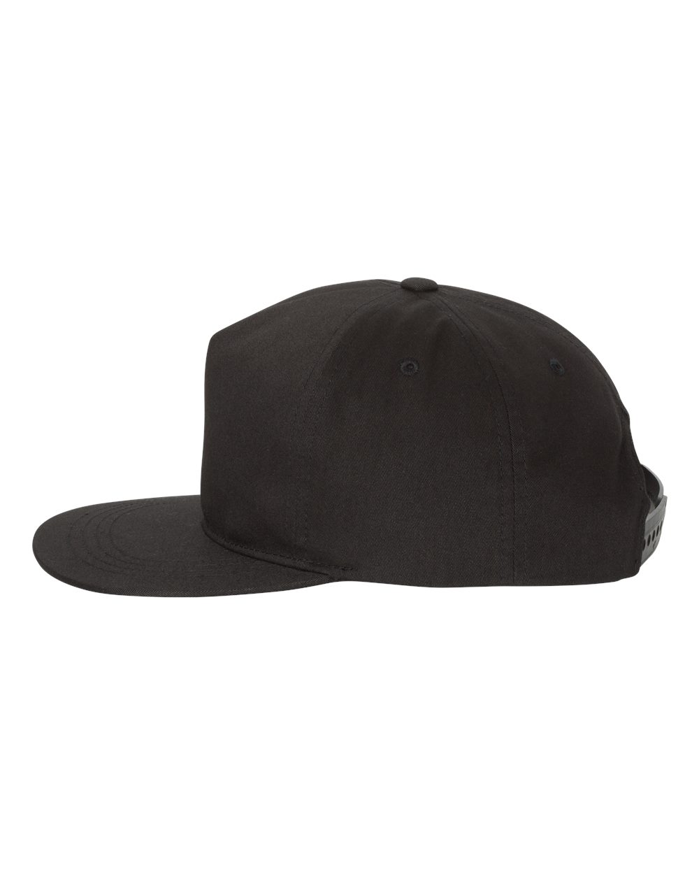 YP Classics Lightly-Structured Five-Panel Snapback Cap - 6502 Black
