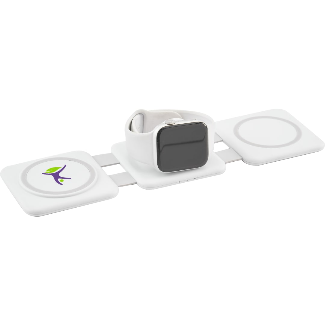 3-in-1 Power Fold 15W MagClick™ Wireless Chargers - 7143-61 White