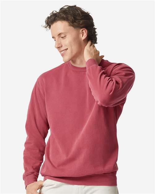 Comfort Colors Unisex Garment-Dyed Crewneck Sweatshirt - 1566 Crimson