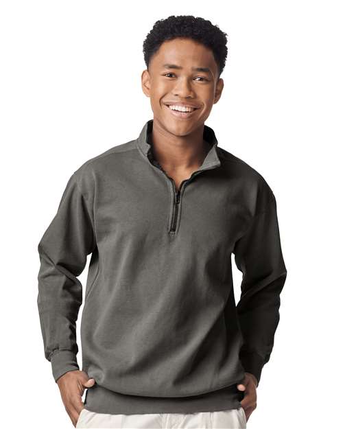 Comfort Colors Unisex Garment-Dyed Quarter-Zip Sweatshirt - 1580 Grey